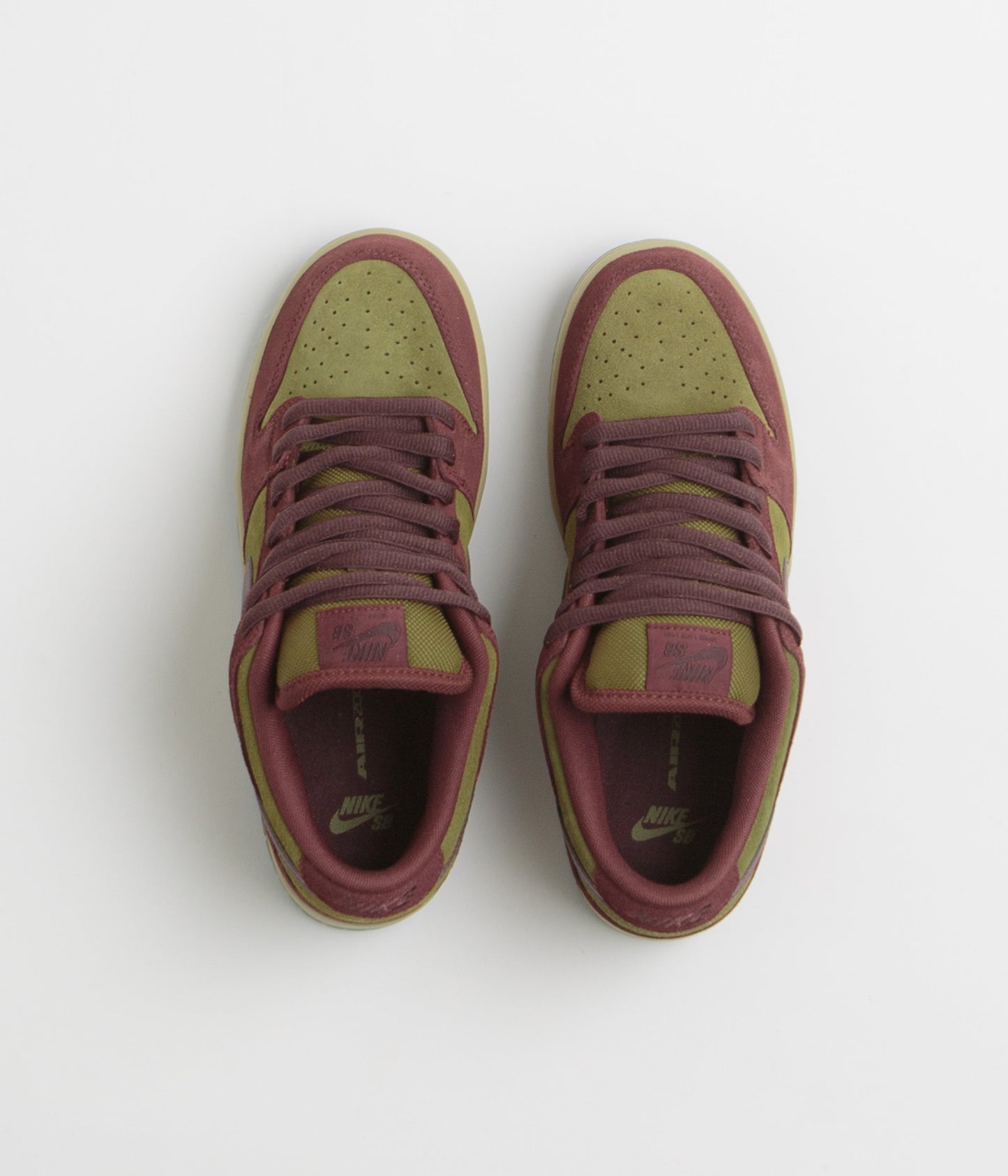 Nike SB Dunk Low Pro Shoes - Dark Team Red / Burgundy Crush - Olive Flak