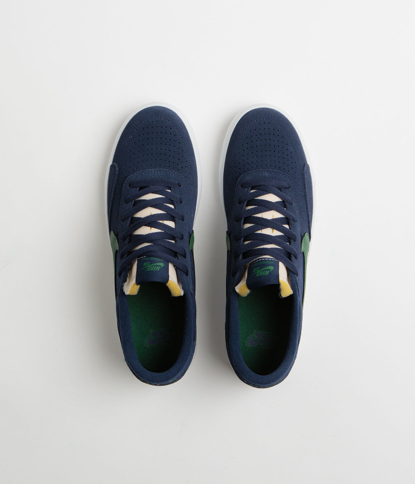 Nike SB Heritage Vulc Shoes - Midnight Navy / Noble Green - Midnight Navy