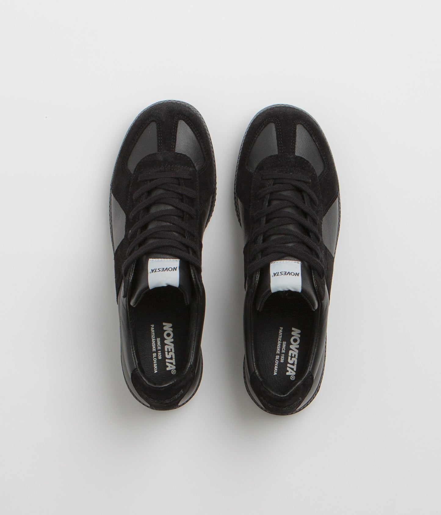 Novesta All Leather German Army Trainer Shoes - All Black