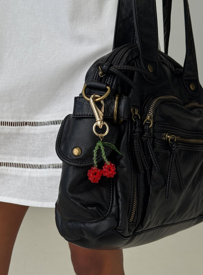 Good Influence Beaded Cherry Keychain Gold / Multi