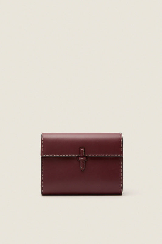 Burgundy Small Soft Napa Clutch
