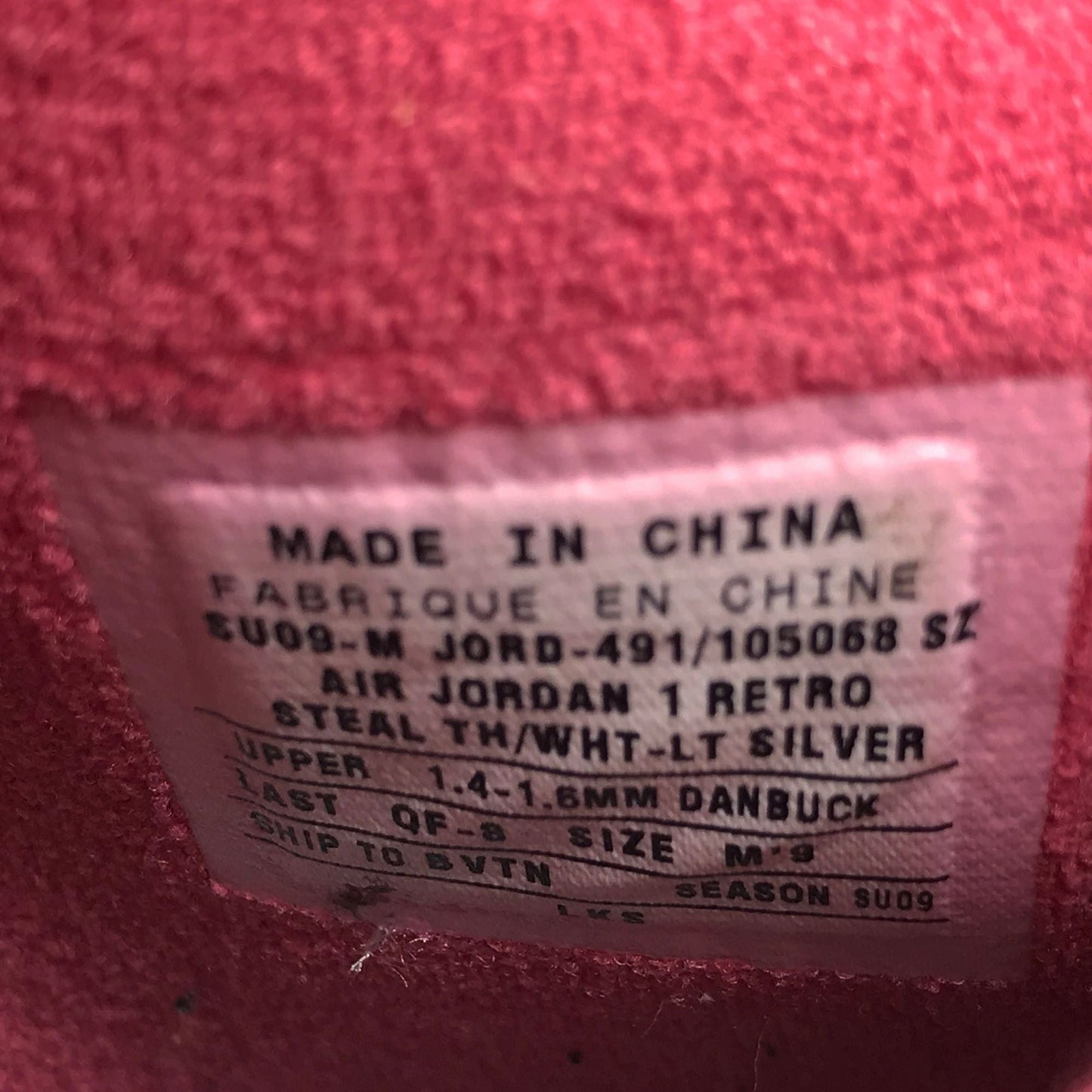 Nike Air Jordan 1 Retro Hare Bugs Bunny 2009 SAMPLE Size 9