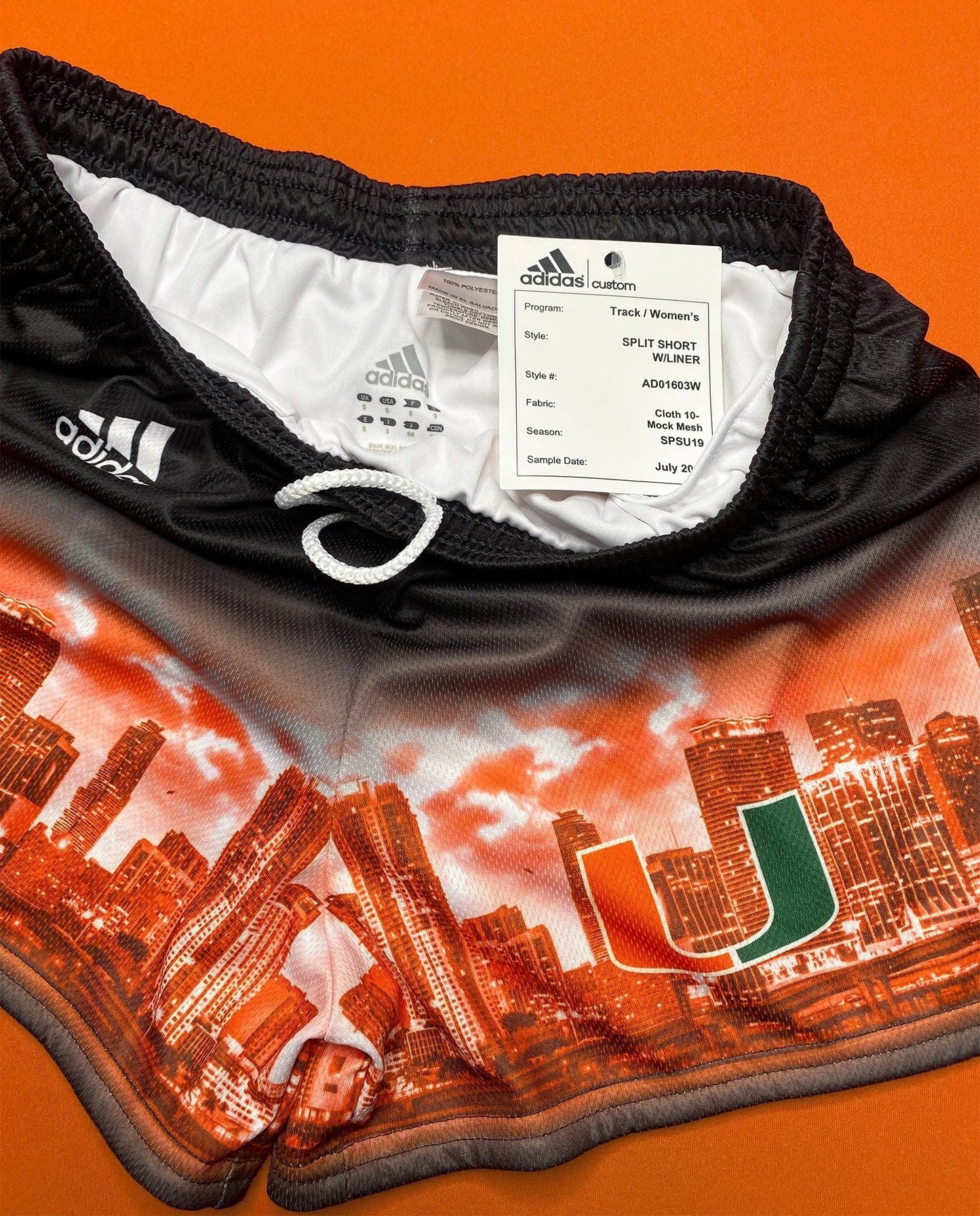 Miami Hurricanes Adidas Sample Womens Mesh Workout Shorts