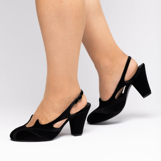 Kathryn Vintage Slingbacks (Dark Shadow)
