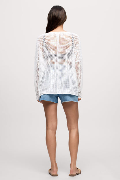 Open Knit Sweater | White