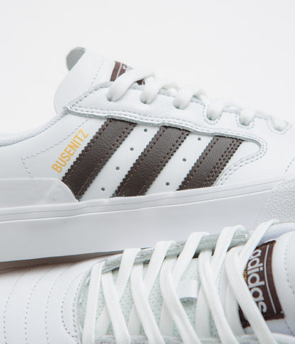 Adidas Busenitz Vulc II Shoes - FTWR White / Aurora Coffee / Gold Metallic