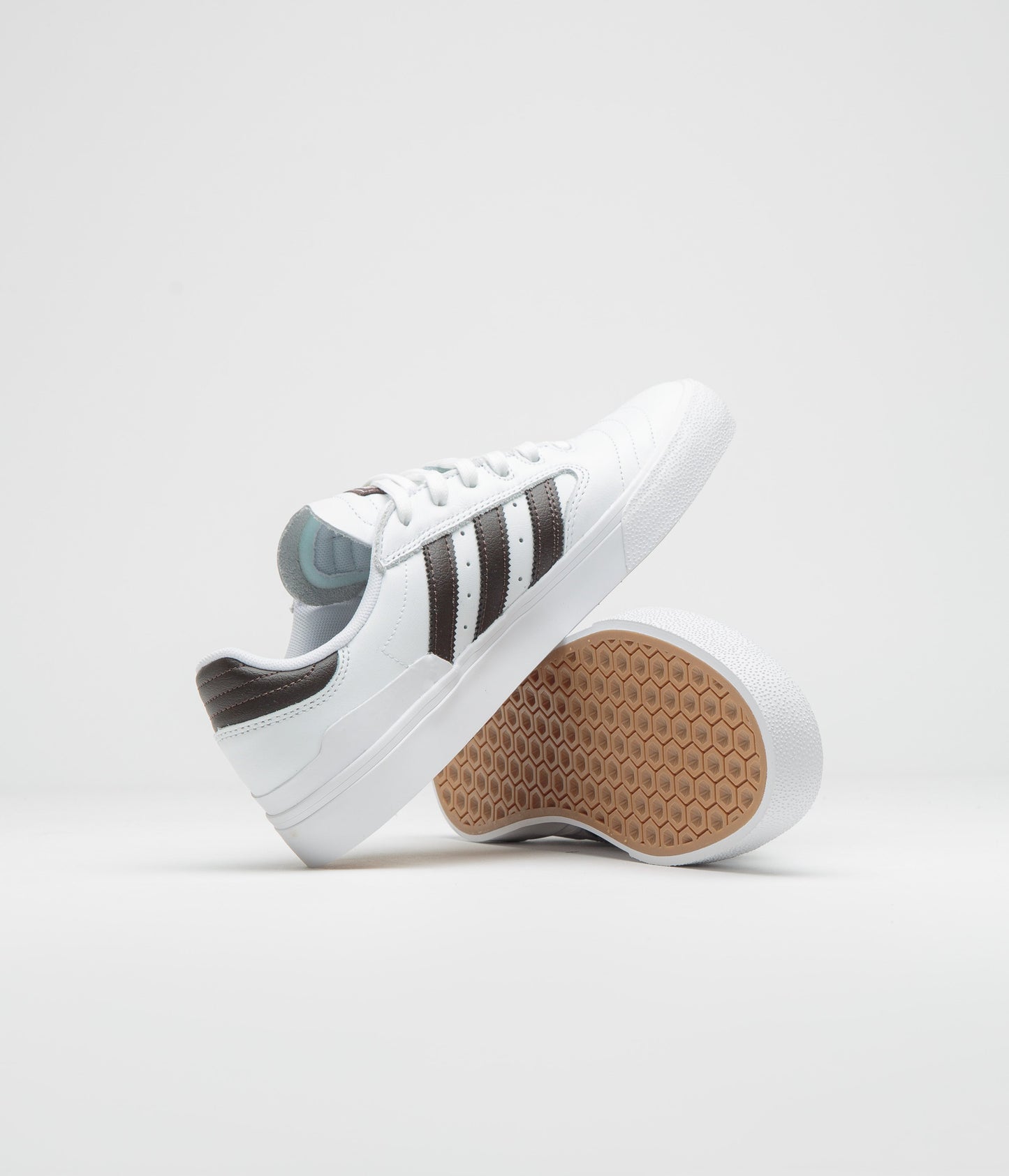 Adidas Busenitz Vulc II Shoes - FTWR White / Aurora Coffee / Gold Metallic