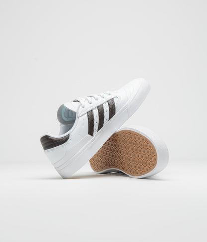 Adidas Busenitz Vulc II Shoes - FTWR White / Aurora Coffee / Gold Metallic