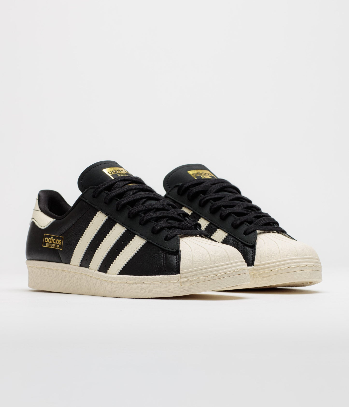 Adidas Superstar 80 ADV Shoes - Core Black / Cream White / Gold Metallic