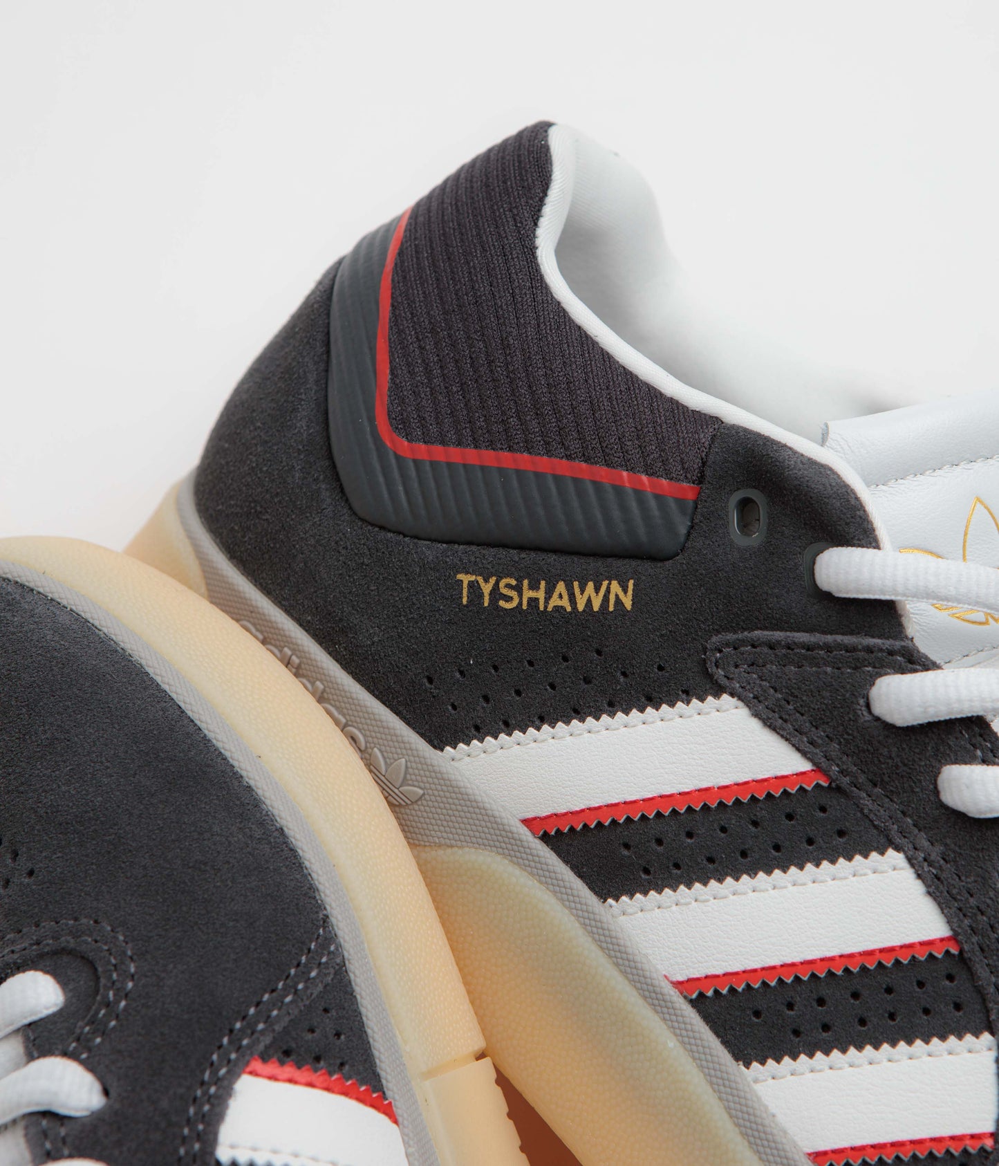 Adidas Tyshawn Shoes - Carbon / Crystal White / Better Scarlet