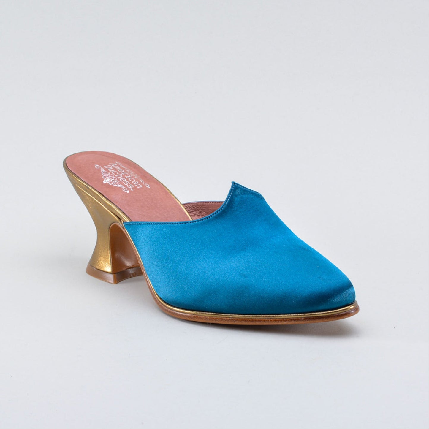 Charlotte 18th Century Mules (Teal)