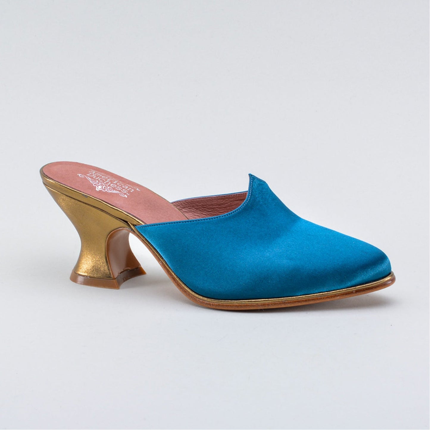 Charlotte 18th Century Mules (Teal)