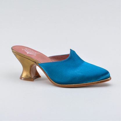 Charlotte 18th Century Mules (Teal)