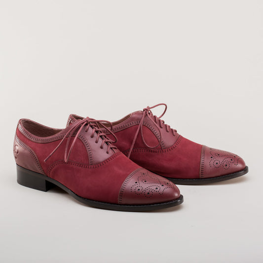Dandy Men's Vintage Cap Toe Oxfords (Oxblood)