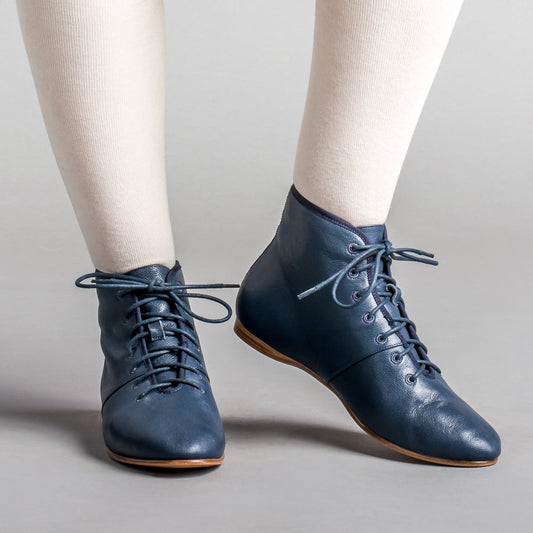 Emma Regency Leather Boots (Navy)