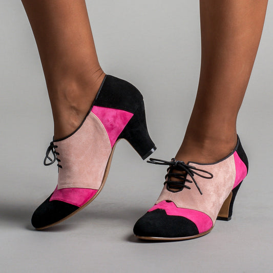Karolina Retro Oxfords (Pink/Black)