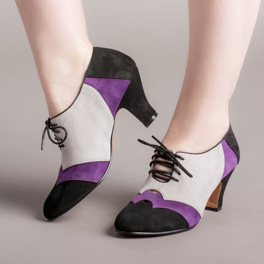 Karolina Retro Oxfords (Black/Purple/Grey)