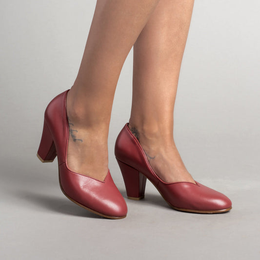 Marilyn Vintage Pumps (Oxblood)