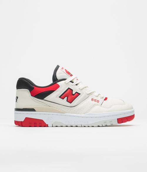 New Balance 550 Shoes - Sea Salt / Red