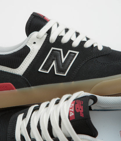 New Balance Numeric 574 Shoes - Black / White / Gum