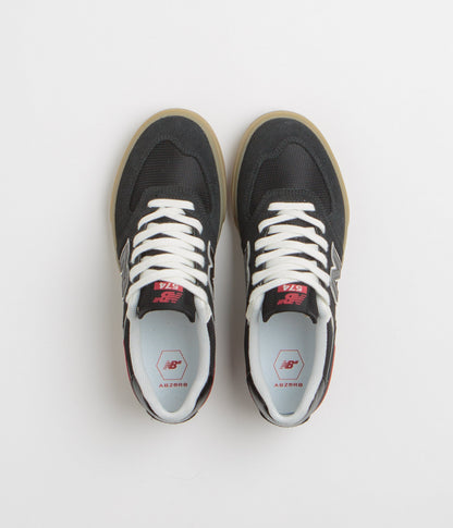 New Balance Numeric 574 Shoes - Black / White / Gum