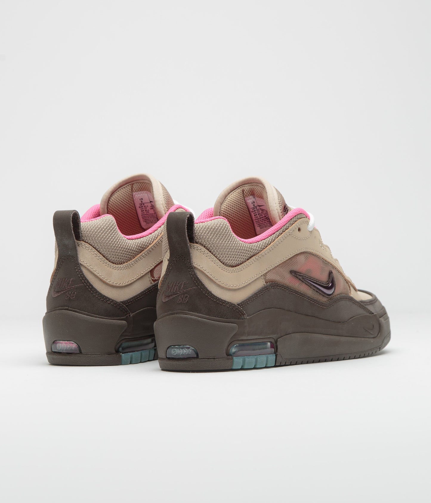 Nike SB Air Max Ishod Shoes - Hemp / Baroque Brown - Pinksicle