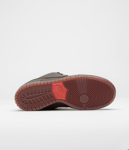 Nike SB Dunk Low Pro Premium 'Krampus' Shoes - Dark Smoke Grey / Campfire Orange - Black