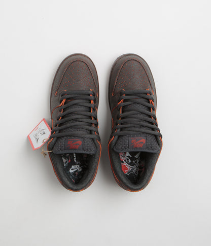 Nike SB Dunk Low Pro Premium 'Krampus' Shoes - Dark Smoke Grey / Campfire Orange - Black
