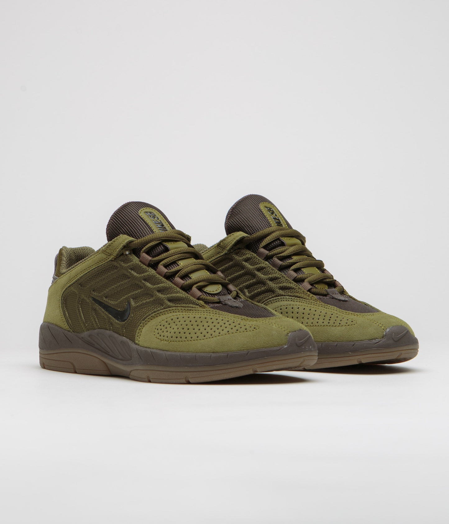 Nike SB Vertebrae Shoes - Olive Flak / Black - Baroque Brown
