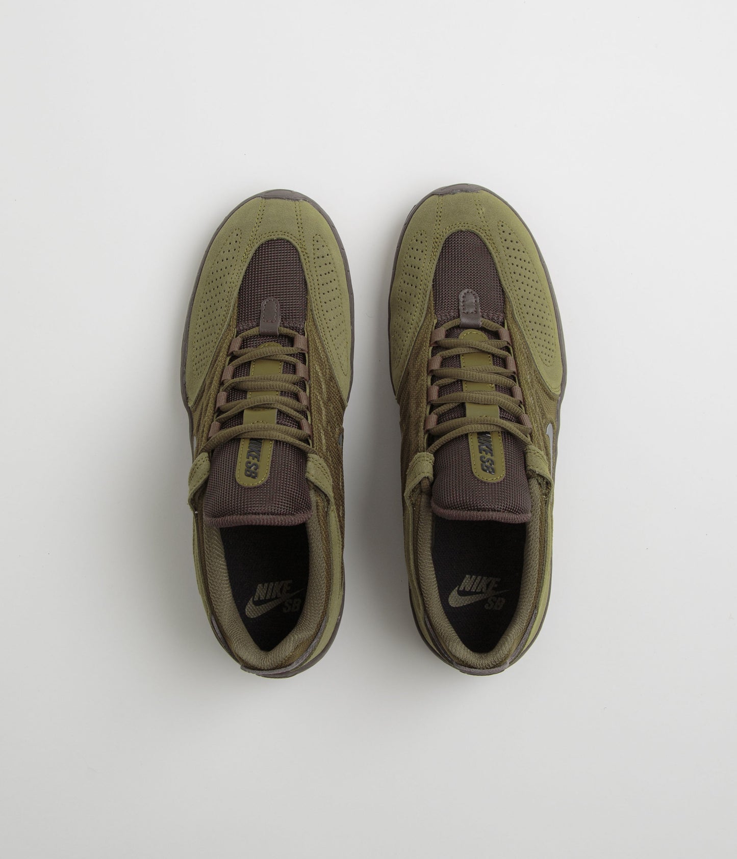 Nike SB Vertebrae Shoes - Olive Flak / Black - Baroque Brown