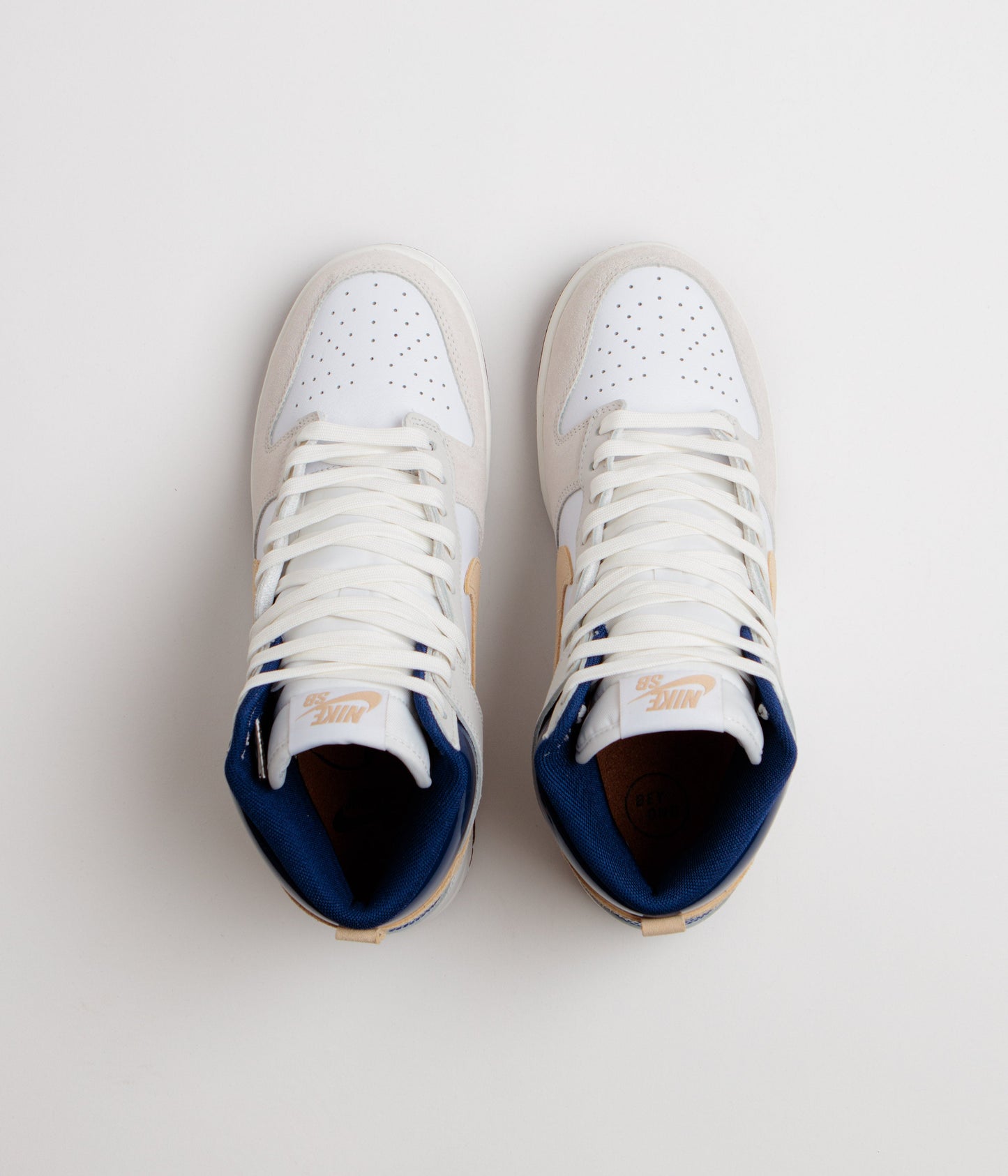 Nike SB x Beyond Dunk High Pro Shoes - White / Ivory - Sand Dune - Blue Void