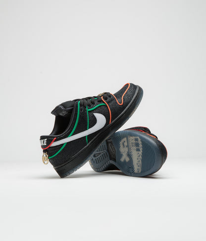 Nike SB x Bronx Girls Skate Dunk Low Pro Shoes - Black / White - Challenge Red - Total Orange