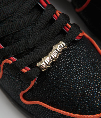 Nike SB x Bronx Girls Skate Dunk Low Pro Shoes - Black / White - Challenge Red - Total Orange