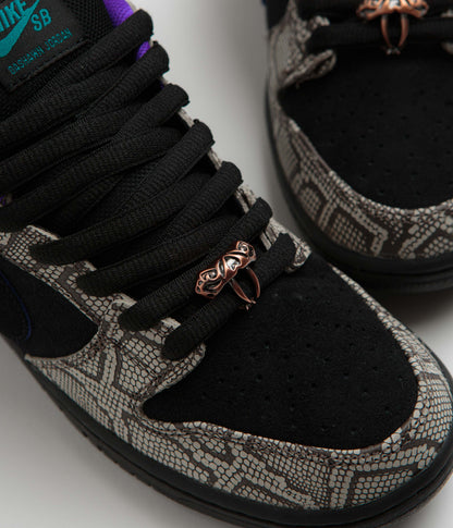 Nike SB x Dashawn Jordan Dunk Low Pro Shoes - String / Black - Bright Spruce - Fierce Purple