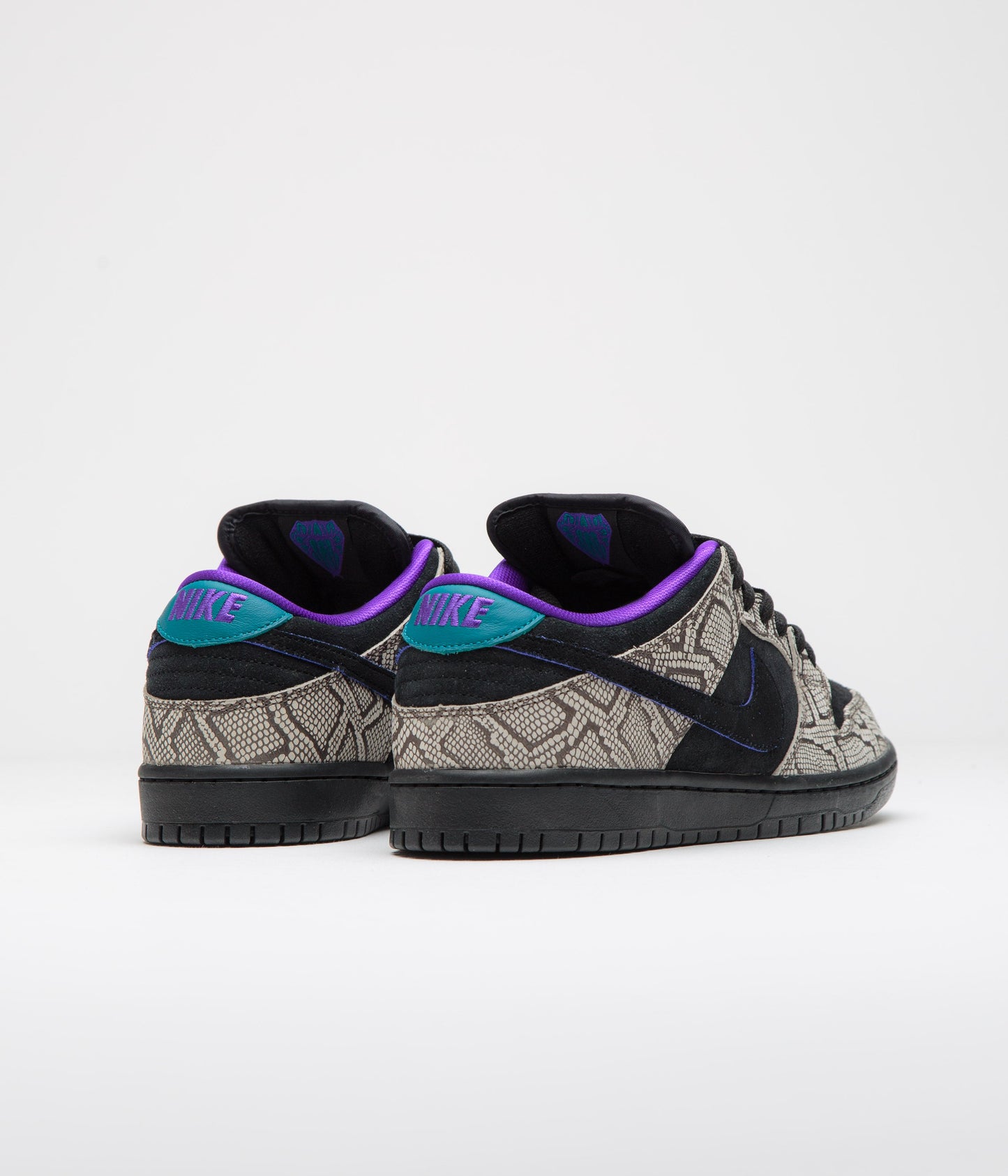 Nike SB x Dashawn Jordan Dunk Low Pro Shoes - String / Black - Bright Spruce - Fierce Purple