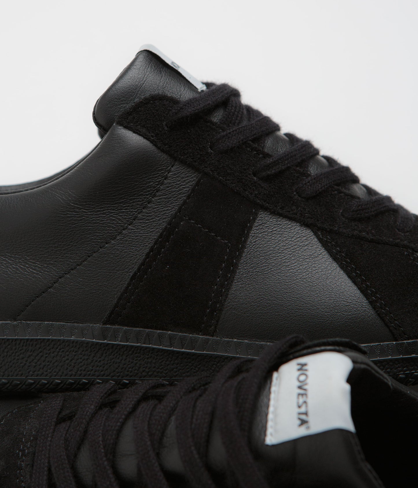 Novesta All Leather German Army Trainer Shoes - All Black