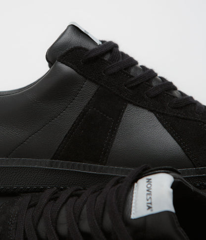 Novesta All Leather German Army Trainer Shoes - All Black