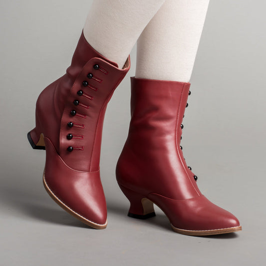 Tavistock Victorian Button Boots (Oxblood)