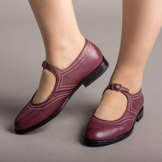 Wednesday Vintage Mary Jane Shoes (Merlot)